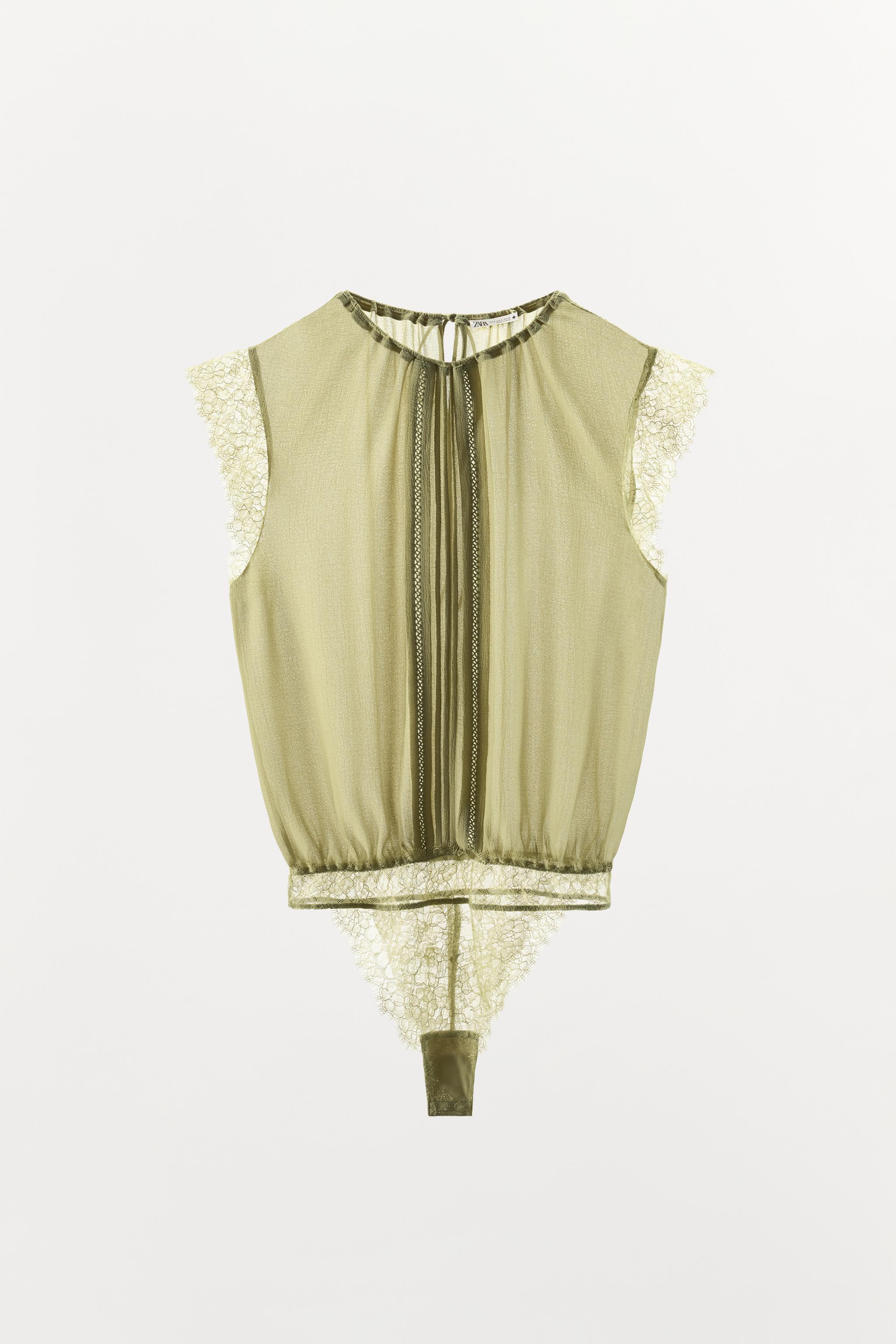 BODY BLOUSE EN GEORGETTE ET DENTELLE